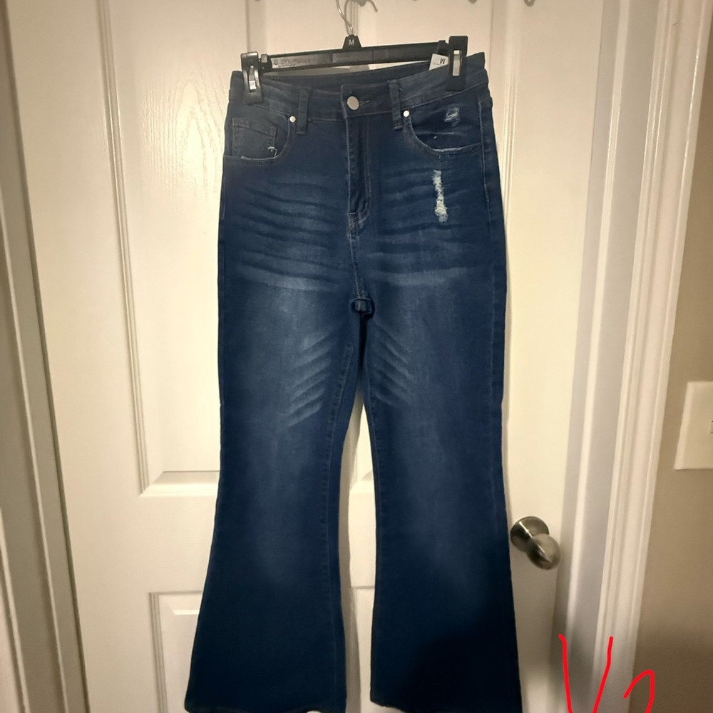 SHEIN Dark Blue Flare Jeans